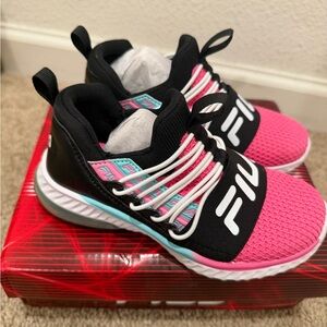 Fila Kids Pink and Black Sneakers size11